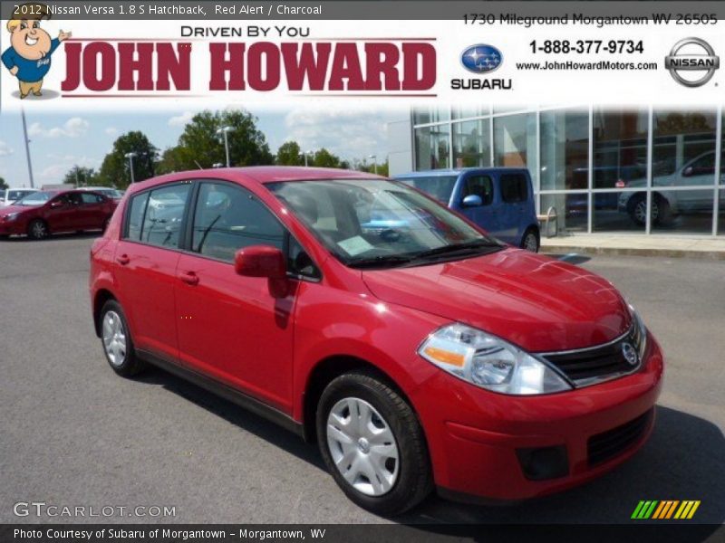 Red Alert / Charcoal 2012 Nissan Versa 1.8 S Hatchback