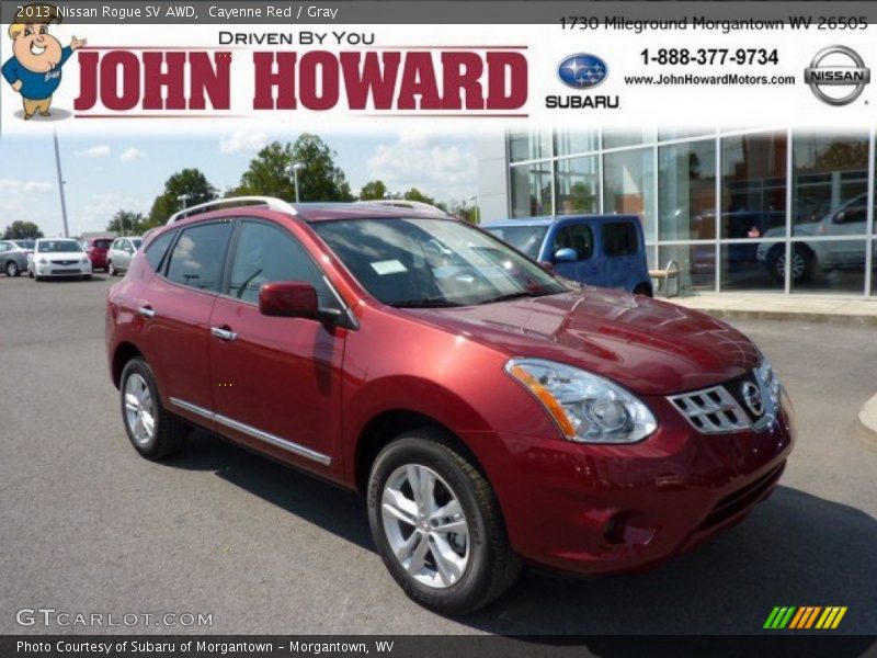 Cayenne Red / Gray 2013 Nissan Rogue SV AWD