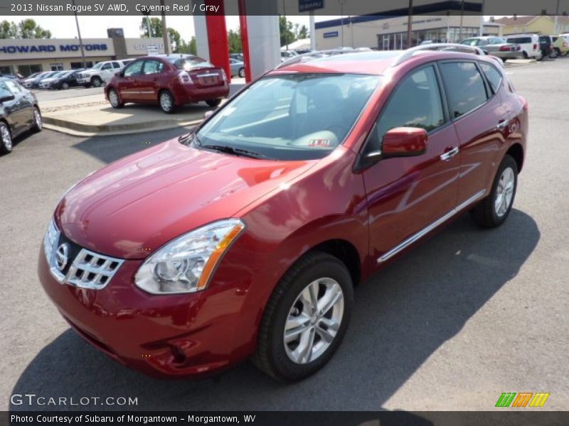 Cayenne Red / Gray 2013 Nissan Rogue SV AWD