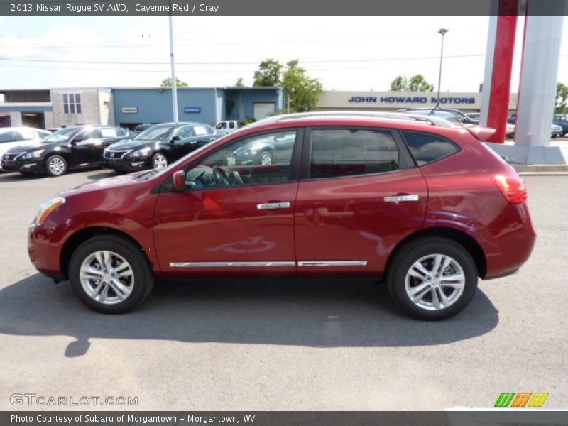 Cayenne Red / Gray 2013 Nissan Rogue SV AWD