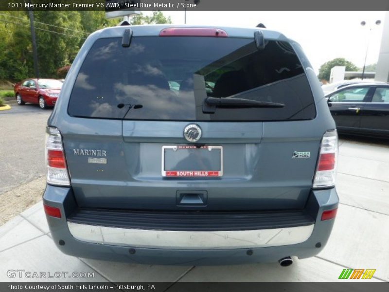 Steel Blue Metallic / Stone 2011 Mercury Mariner Premier V6 AWD