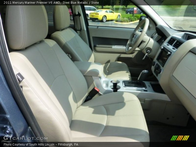 Steel Blue Metallic / Stone 2011 Mercury Mariner Premier V6 AWD