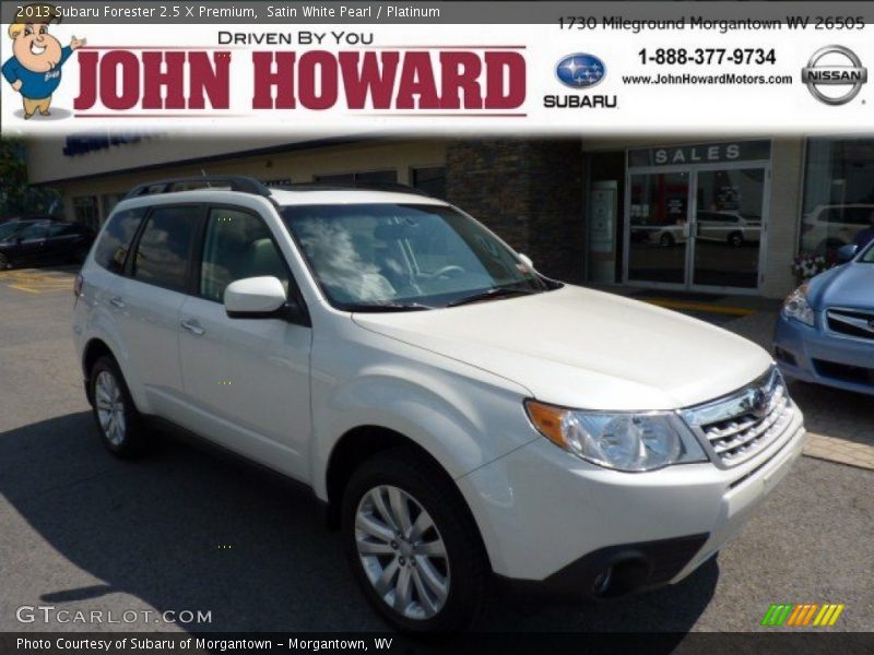Satin White Pearl / Platinum 2013 Subaru Forester 2.5 X Premium