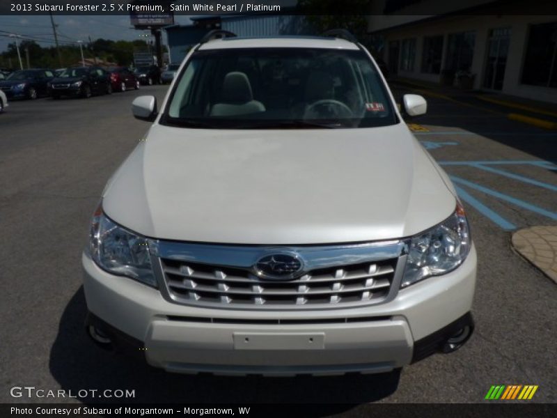 Satin White Pearl / Platinum 2013 Subaru Forester 2.5 X Premium