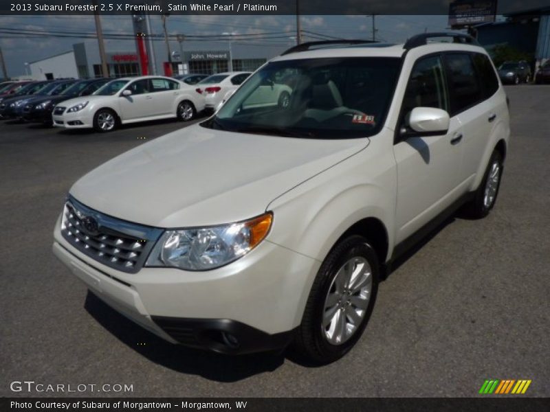 Satin White Pearl / Platinum 2013 Subaru Forester 2.5 X Premium