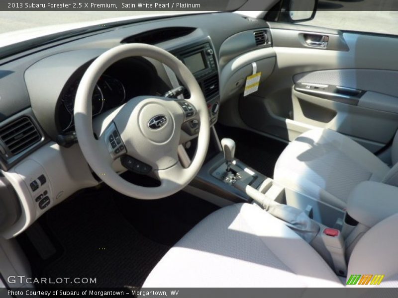 Satin White Pearl / Platinum 2013 Subaru Forester 2.5 X Premium