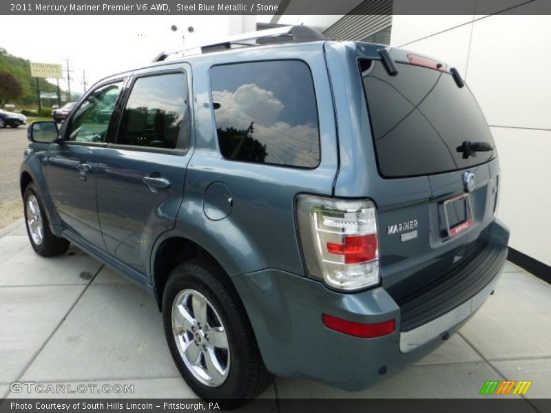 Steel Blue Metallic / Stone 2011 Mercury Mariner Premier V6 AWD