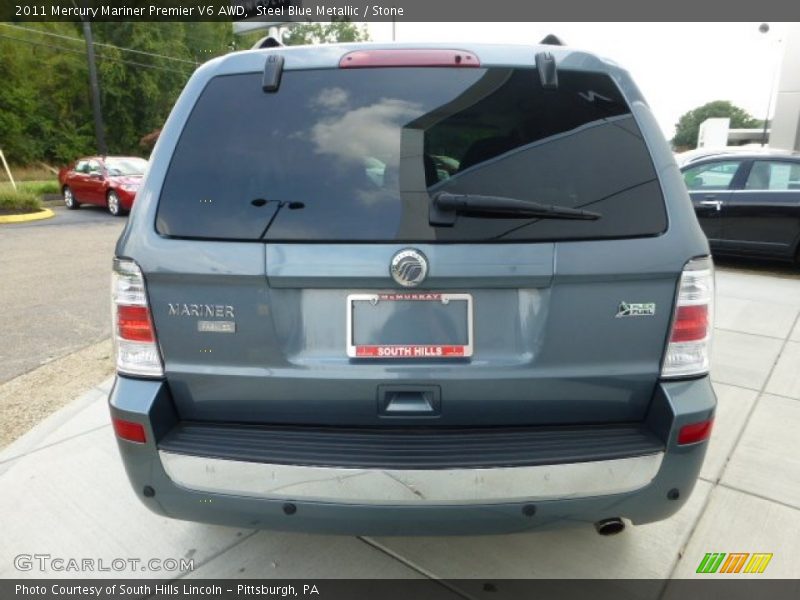 Steel Blue Metallic / Stone 2011 Mercury Mariner Premier V6 AWD