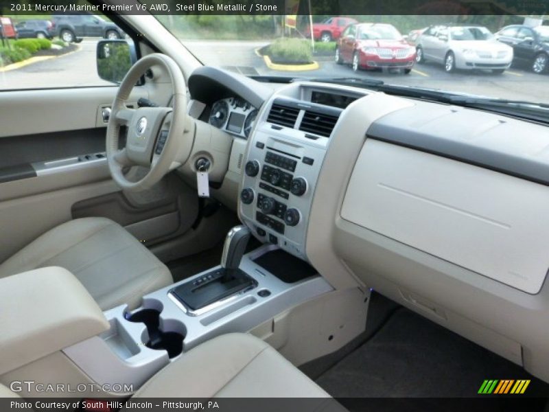 Steel Blue Metallic / Stone 2011 Mercury Mariner Premier V6 AWD