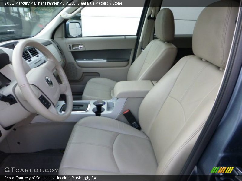 Steel Blue Metallic / Stone 2011 Mercury Mariner Premier V6 AWD