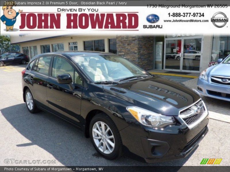 Obsidian Black Pearl / Ivory 2012 Subaru Impreza 2.0i Premium 5 Door