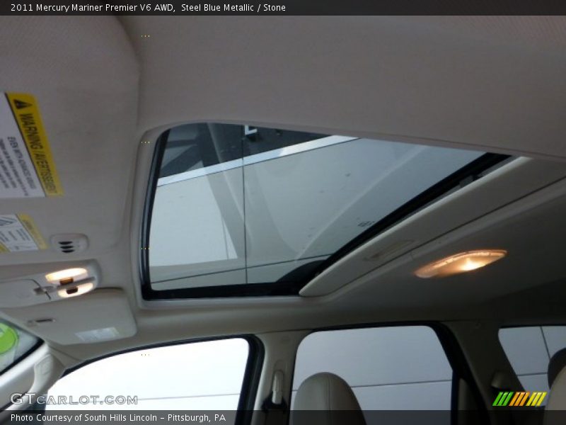 Steel Blue Metallic / Stone 2011 Mercury Mariner Premier V6 AWD
