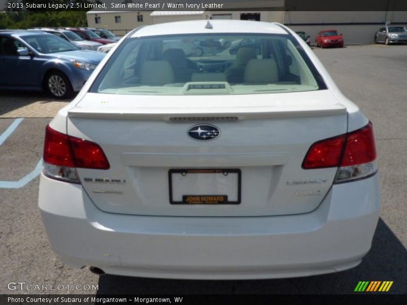 Satin White Pearl / Warm Ivory Leather 2013 Subaru Legacy 2.5i Limited