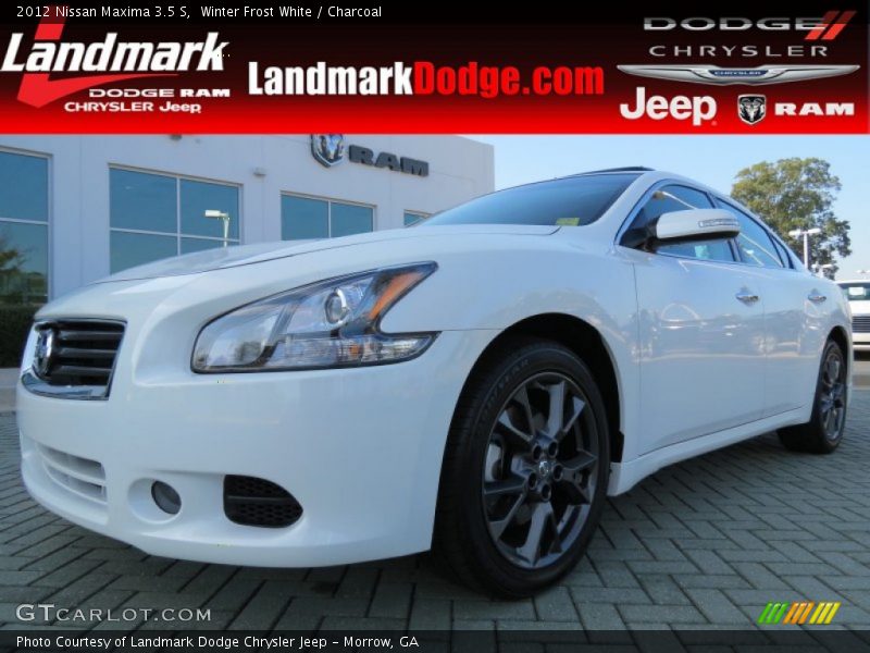 Winter Frost White / Charcoal 2012 Nissan Maxima 3.5 S