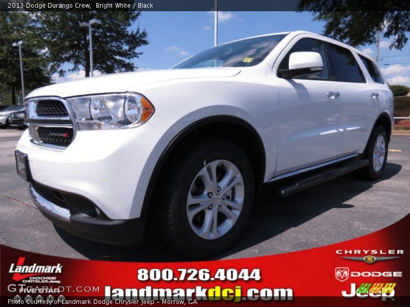 Bright White / Black 2013 Dodge Durango Crew