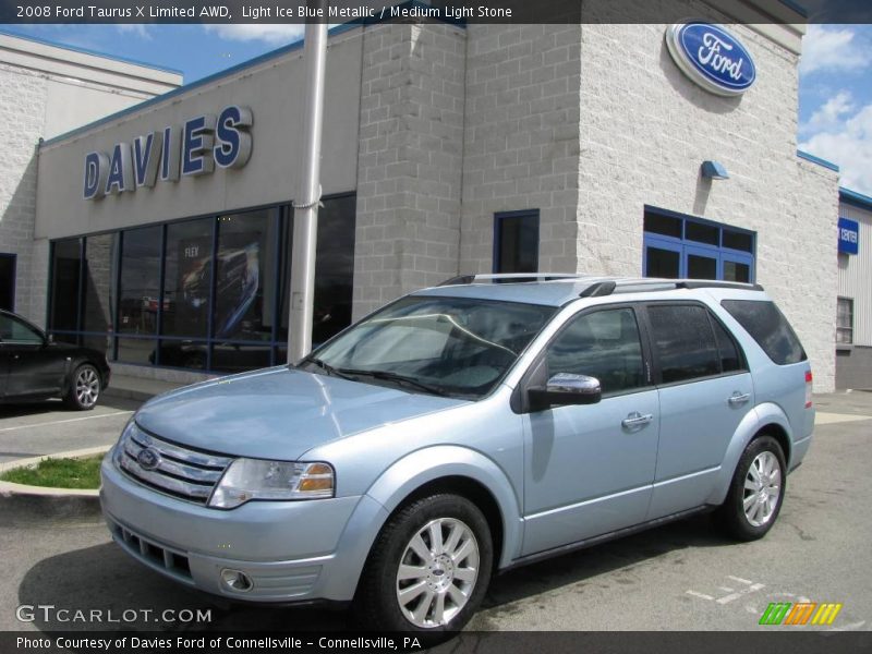 Light Ice Blue Metallic / Medium Light Stone 2008 Ford Taurus X Limited AWD