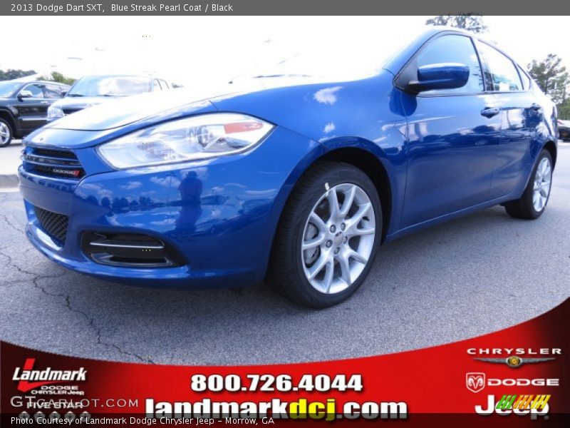 Blue Streak Pearl Coat / Black 2013 Dodge Dart SXT