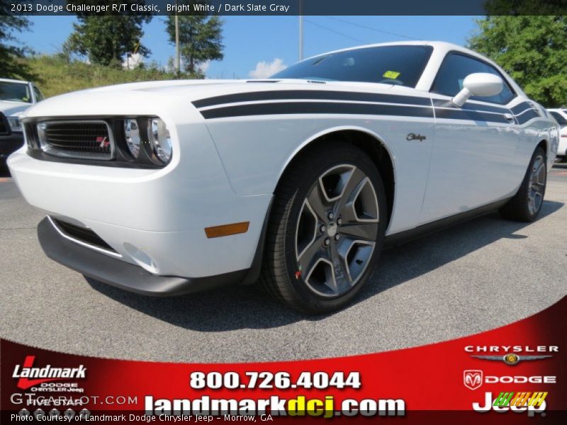 Bright White / Dark Slate Gray 2013 Dodge Challenger R/T Classic