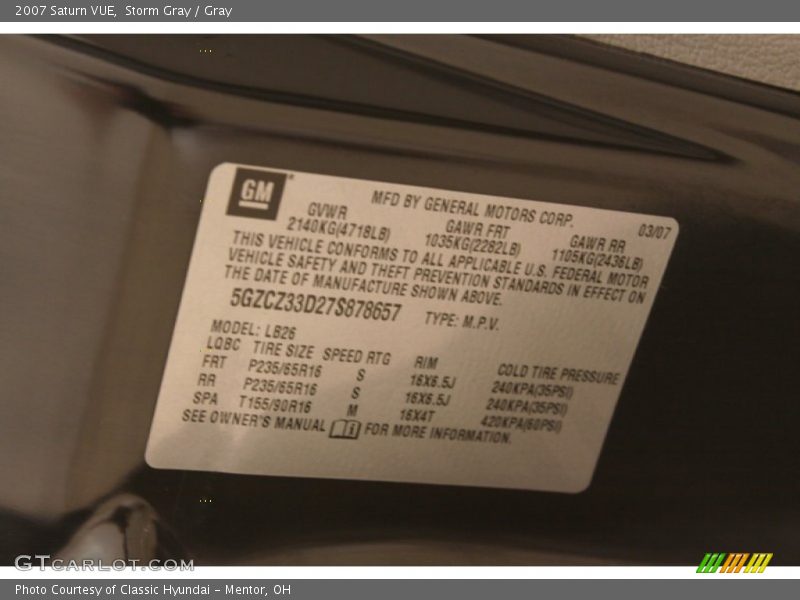 Storm Gray / Gray 2007 Saturn VUE