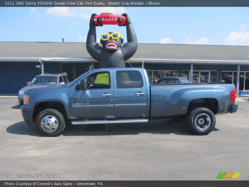 Stealth Gray Metallic / Ebony 2011 GMC Sierra 3500HD Denali Crew Cab 4x4 Dually
