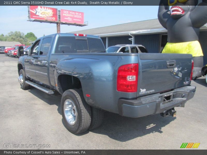 Stealth Gray Metallic / Ebony 2011 GMC Sierra 3500HD Denali Crew Cab 4x4 Dually