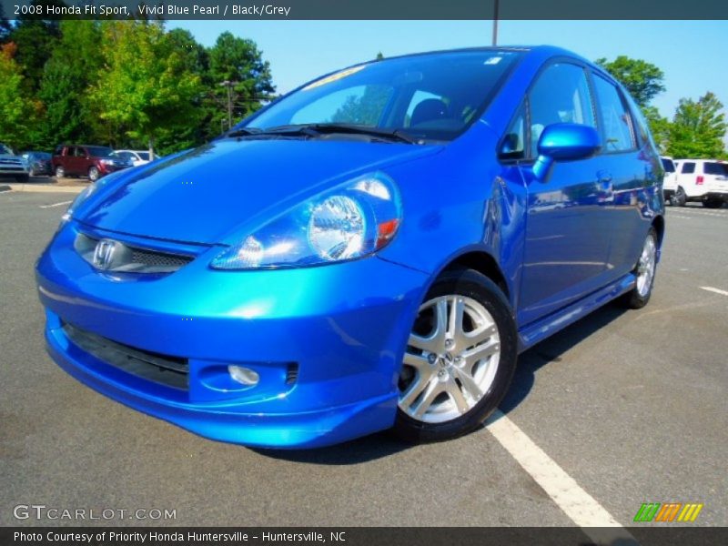 Vivid Blue Pearl / Black/Grey 2008 Honda Fit Sport