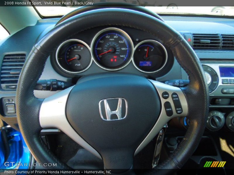 Vivid Blue Pearl / Black/Grey 2008 Honda Fit Sport