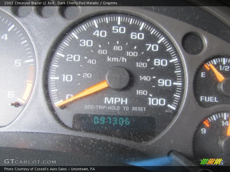 Dark Cherry Red Metallic / Graphite 2002 Chevrolet Blazer LS 4x4