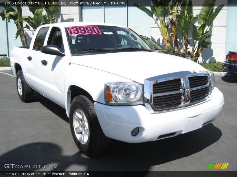 Bright White / Medium Slate Gray 2006 Dodge Dakota SLT Quad Cab