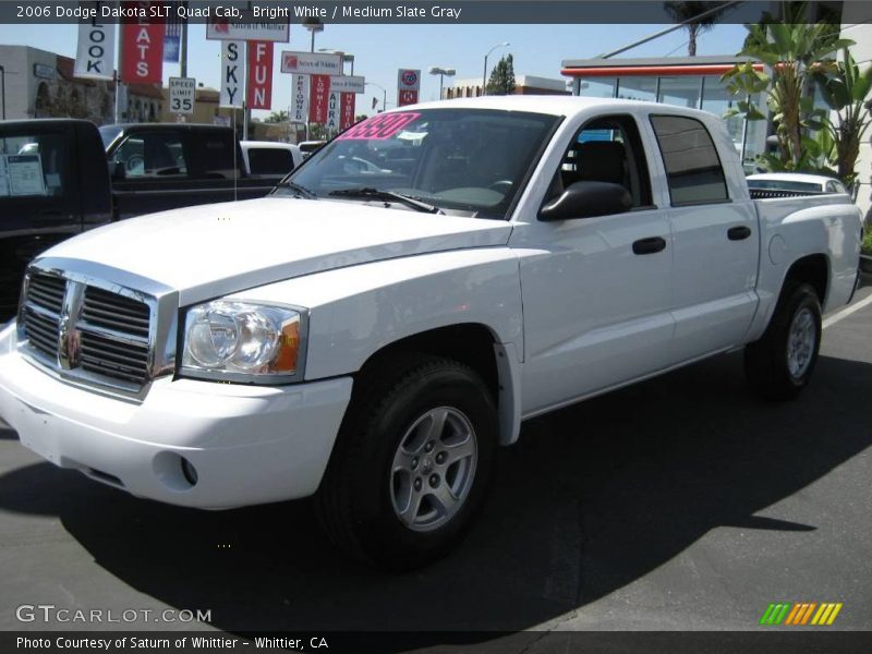 Bright White / Medium Slate Gray 2006 Dodge Dakota SLT Quad Cab