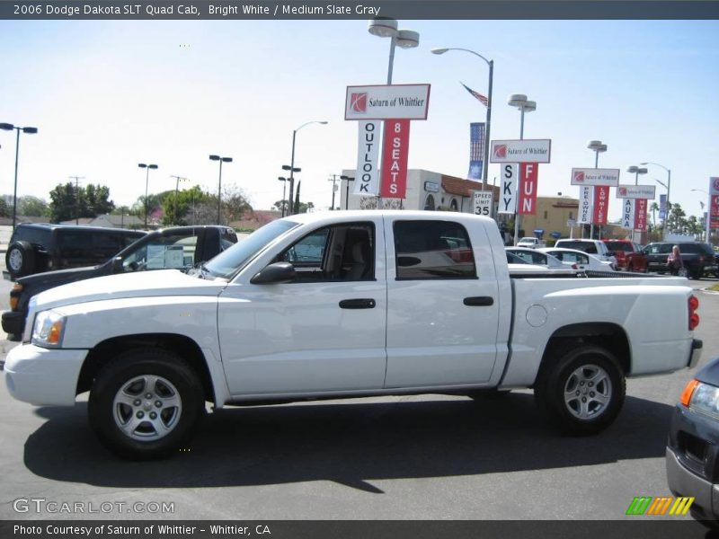 Bright White / Medium Slate Gray 2006 Dodge Dakota SLT Quad Cab