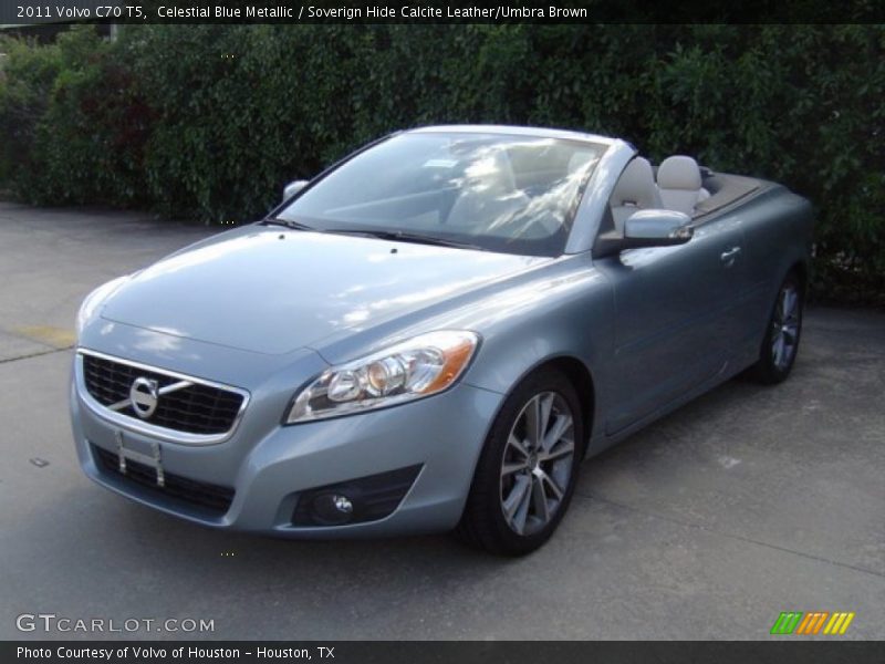 Celestial Blue Metallic / Soverign Hide Calcite Leather/Umbra Brown 2011 Volvo C70 T5