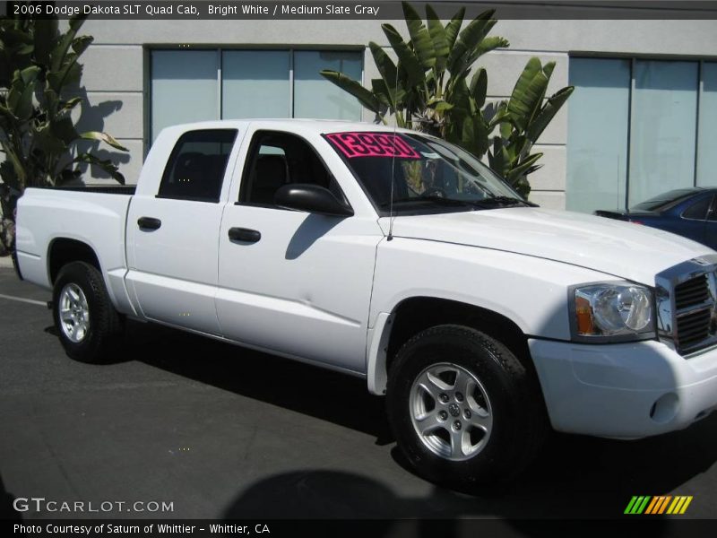 Bright White / Medium Slate Gray 2006 Dodge Dakota SLT Quad Cab