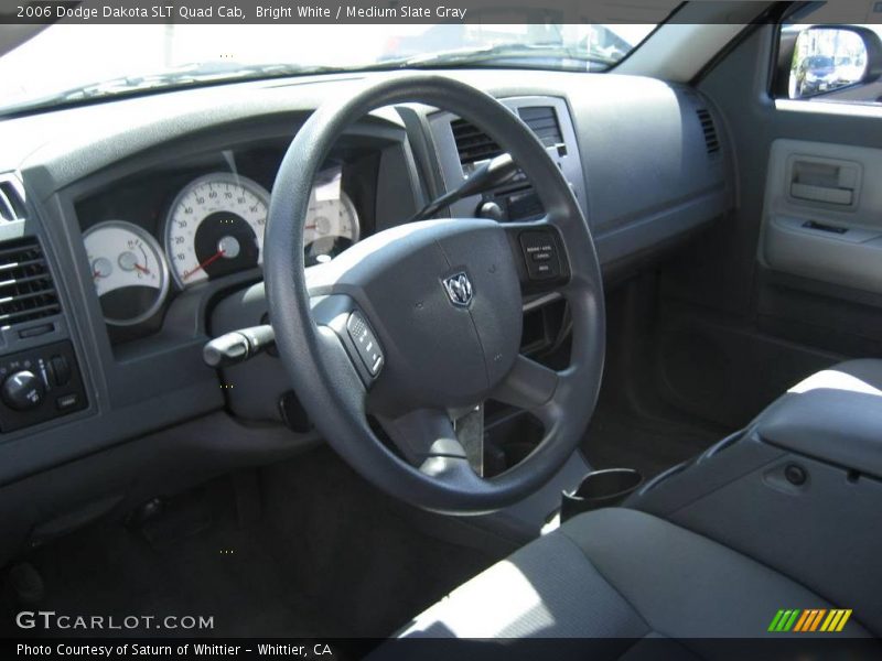 Bright White / Medium Slate Gray 2006 Dodge Dakota SLT Quad Cab