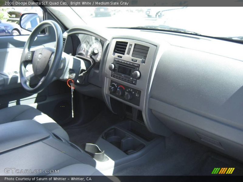 Bright White / Medium Slate Gray 2006 Dodge Dakota SLT Quad Cab