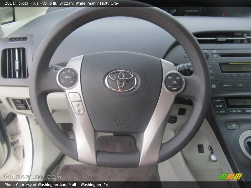 Blizzard White Pearl / Misty Gray 2011 Toyota Prius Hybrid III