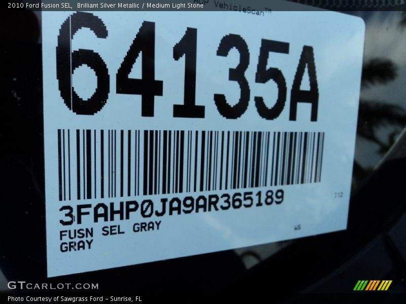 Brilliant Silver Metallic / Medium Light Stone 2010 Ford Fusion SEL