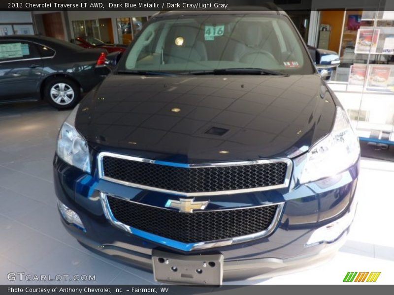 Dark Blue Metallic / Dark Gray/Light Gray 2012 Chevrolet Traverse LT AWD