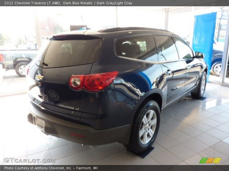 Dark Blue Metallic / Dark Gray/Light Gray 2012 Chevrolet Traverse LT AWD