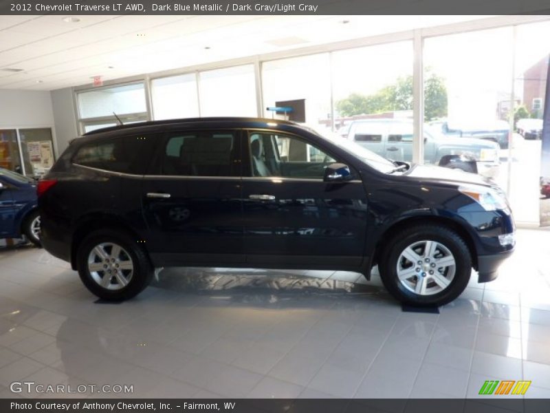 Dark Blue Metallic / Dark Gray/Light Gray 2012 Chevrolet Traverse LT AWD