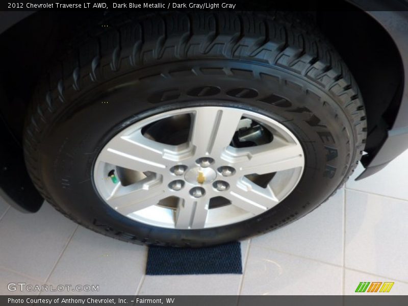 Dark Blue Metallic / Dark Gray/Light Gray 2012 Chevrolet Traverse LT AWD