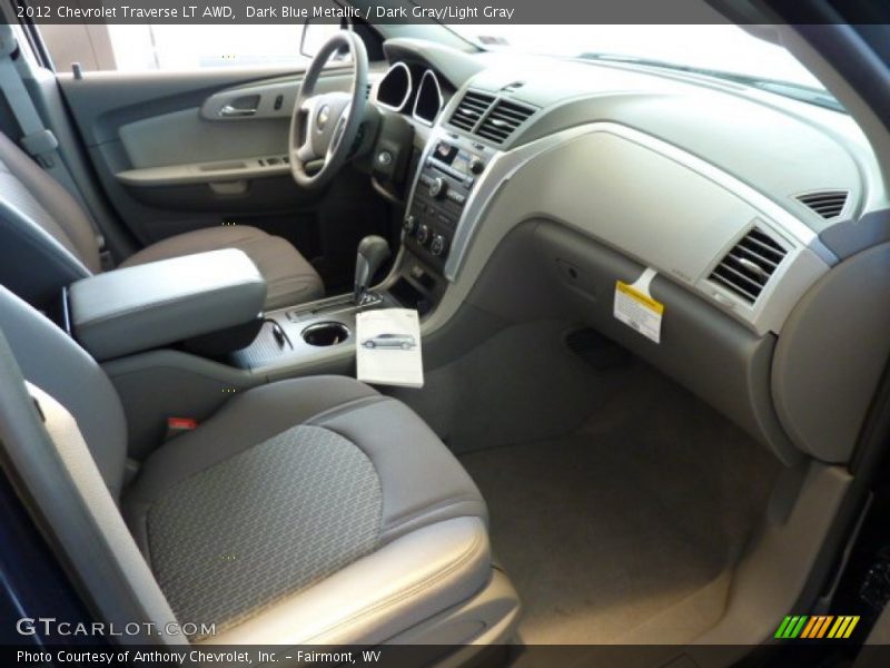 Dark Blue Metallic / Dark Gray/Light Gray 2012 Chevrolet Traverse LT AWD