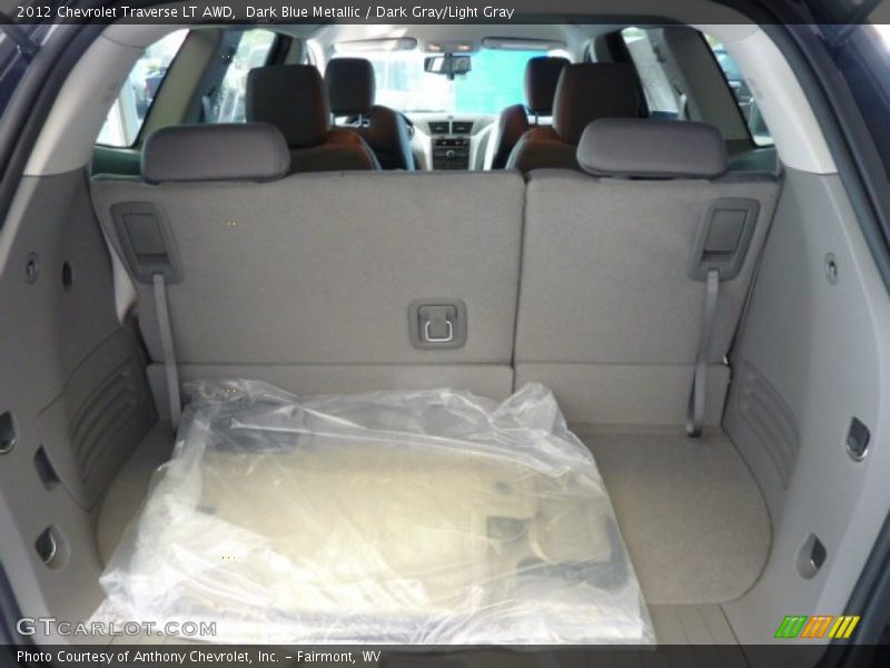Dark Blue Metallic / Dark Gray/Light Gray 2012 Chevrolet Traverse LT AWD