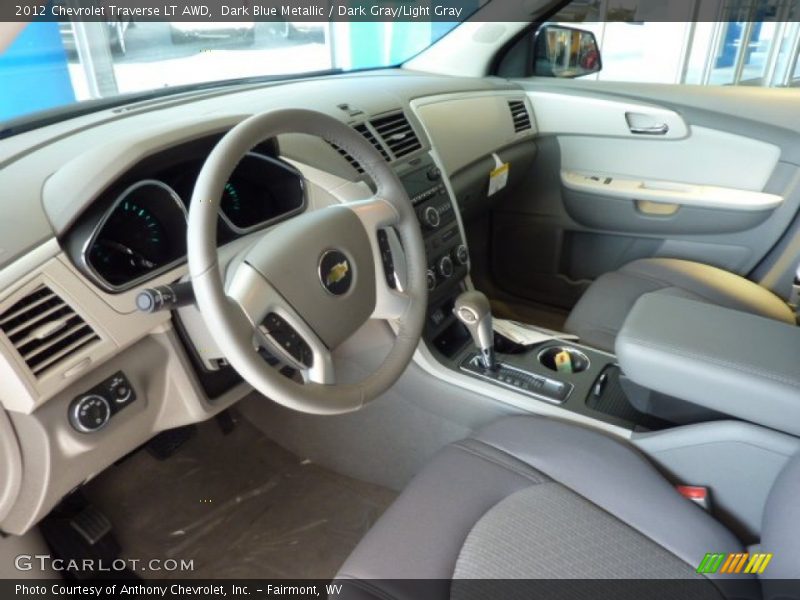 Dark Blue Metallic / Dark Gray/Light Gray 2012 Chevrolet Traverse LT AWD