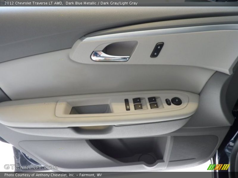 Dark Blue Metallic / Dark Gray/Light Gray 2012 Chevrolet Traverse LT AWD