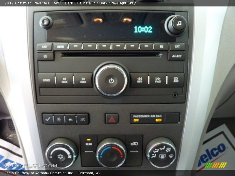 Dark Blue Metallic / Dark Gray/Light Gray 2012 Chevrolet Traverse LT AWD