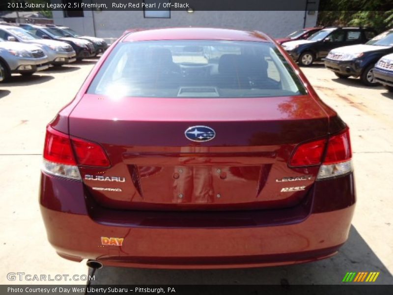 Ruby Red Pearl / Off-Black 2011 Subaru Legacy 2.5i Premium