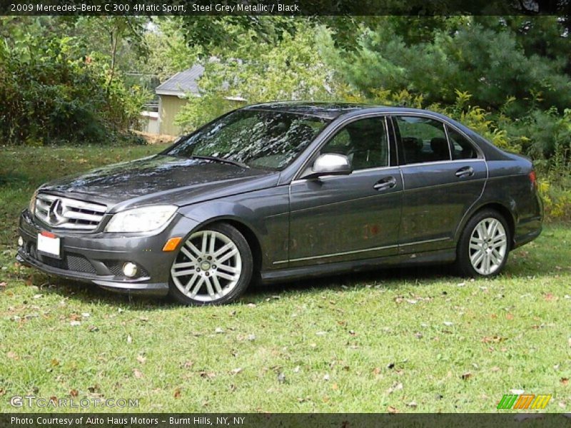 Steel Grey Metallic / Black 2009 Mercedes-Benz C 300 4Matic Sport