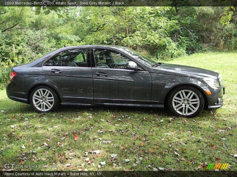 Steel Grey Metallic / Black 2009 Mercedes-Benz C 300 4Matic Sport