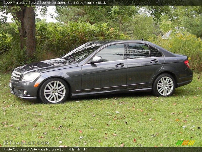 Steel Grey Metallic / Black 2009 Mercedes-Benz C 300 4Matic Sport